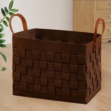 Laundry Basket 16.5 " x13 x13 , Large Rectangular Felt Fabric Blanket Basket ...