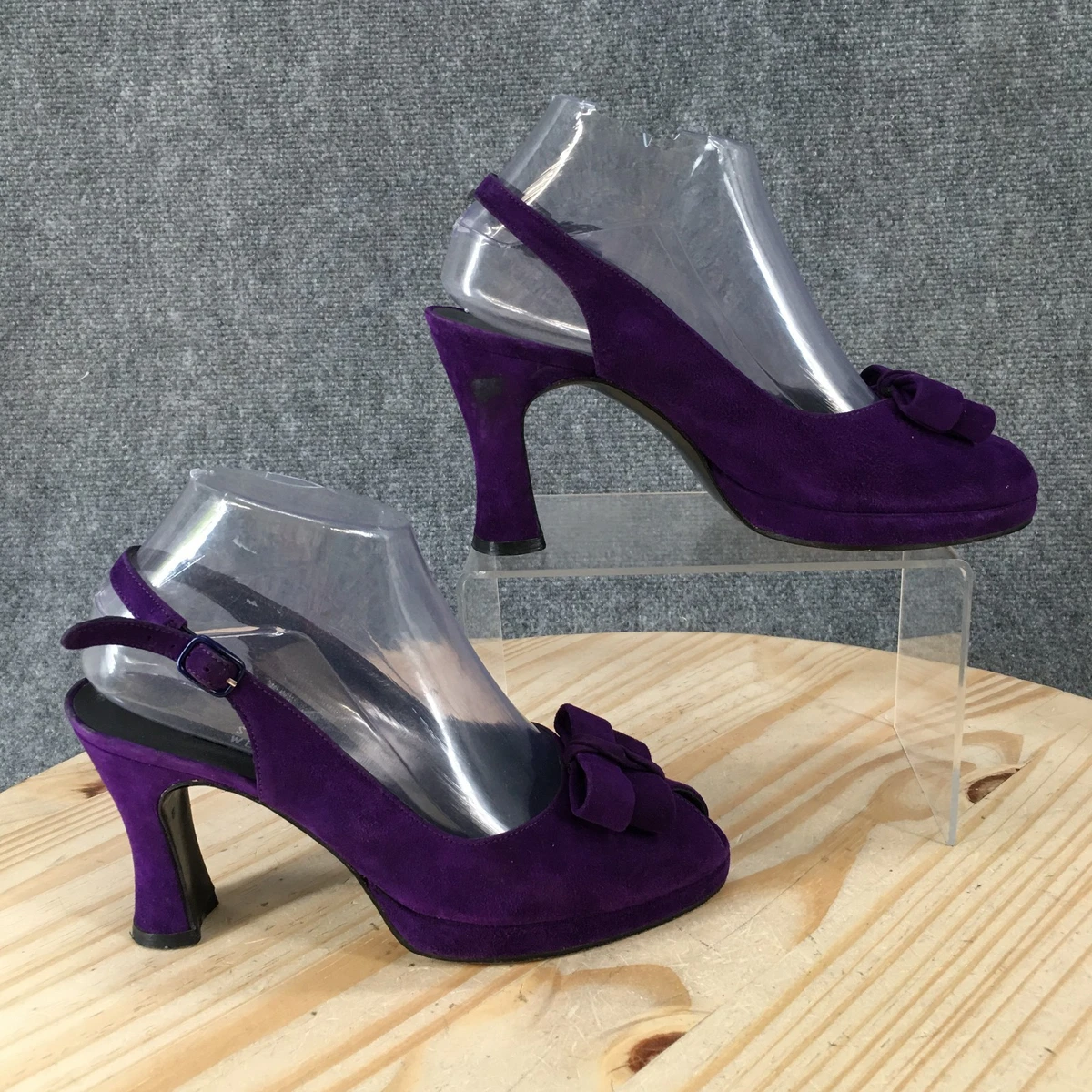 Escarpements Stuart Weitzman Pour Femme - Cuir Prune - Bout Ouvert & Talon Haut - Taille 6 US