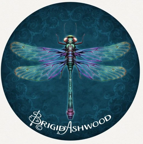 Hayleybug 1 oz Damask Dragonfly Brigid Ashwood Silver Round POP of 15 w/ COA