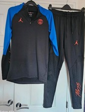Jordan Slim Fit Paris Saint Germain PSG Tracksuit Black / Blue Size Small