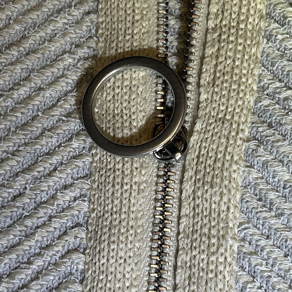 FABIANA FILIPPI Marfil Cremallera Completa Tejido Manga Larga Suéter Vestido Midi Hecho en Italia Foto 4 de 4