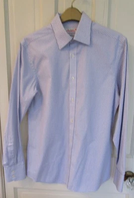 TED BAKER ENDURANCE Shirt Mens Long Sleeve Size 15.5 Blue White Cotton Striped. - Image 1 of 4