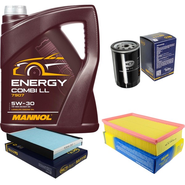 SCT Inspektionspaket 5L Mannol Energy 5W-30 FüR Audi 100 2.6 2.8 E S4 Turbo-image