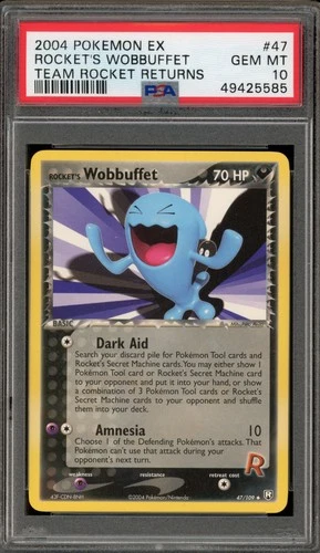 Pokemon Rocket's Wobbuffet EX Team Rocket Returns #47 PSA 10 Gem Mint