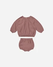 Rylee + Cru Cinch Long Sleeve Tee and Bloomer Set Fig Size 2-3 Years