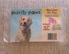 Purrdy Paws 40 Soft Nail Caps Dog Claws X SMALL 1-5lbs Pink Glitter + Adhesives