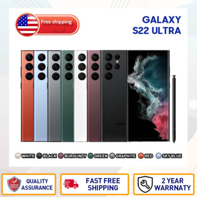 NEW SEALED SAMSUNG GALAXY S22 ULTRA 5G S908U1 FACTORY UNLOCKED ALL COLOR &MEMORY