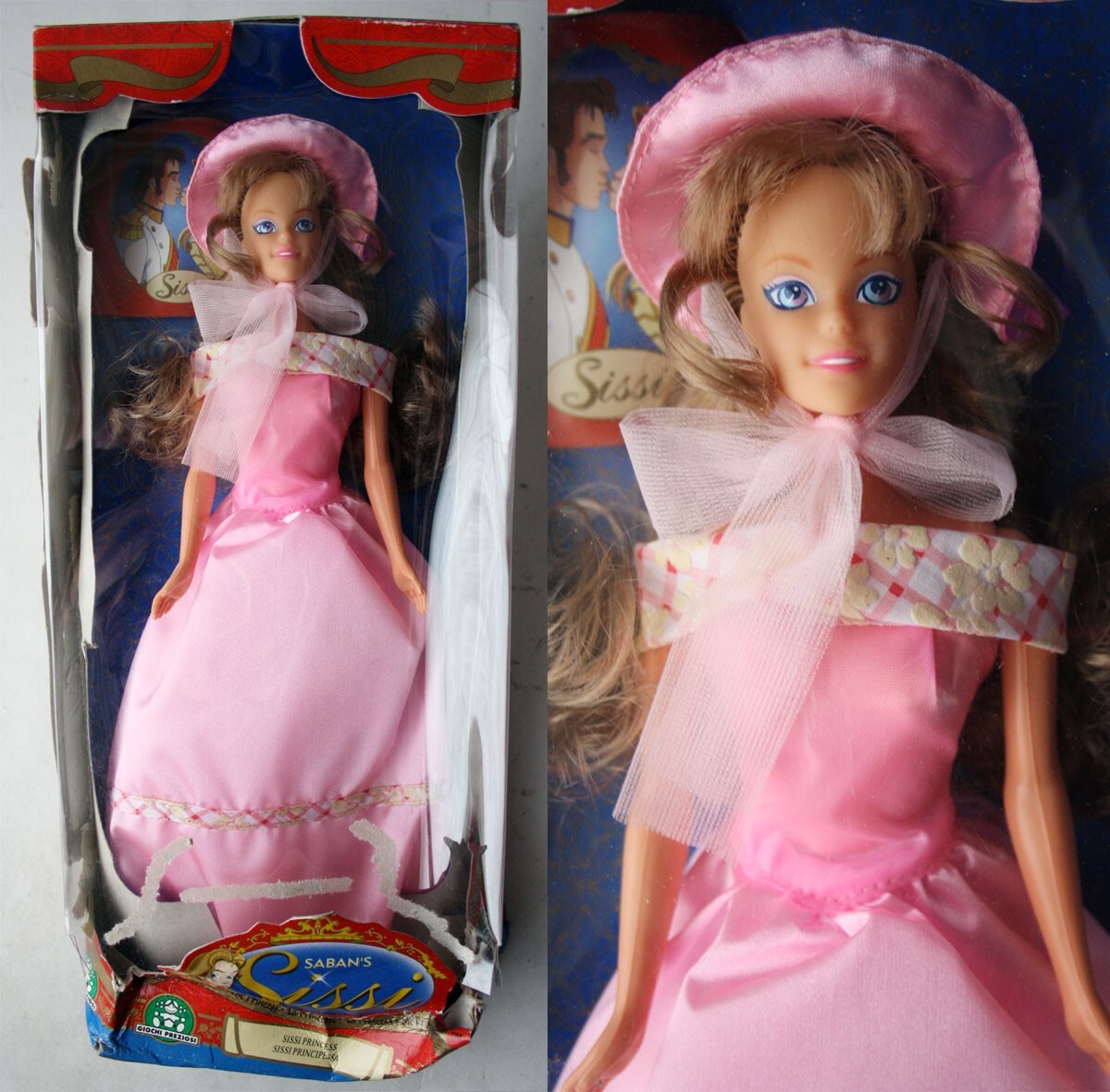 VINTAGE 1997 SABAN'S SISSI THE PRINCESS PINK DRESS HAT GIOCHI