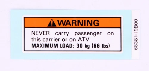 LABEL, FRONT CARRIER *{E33}*