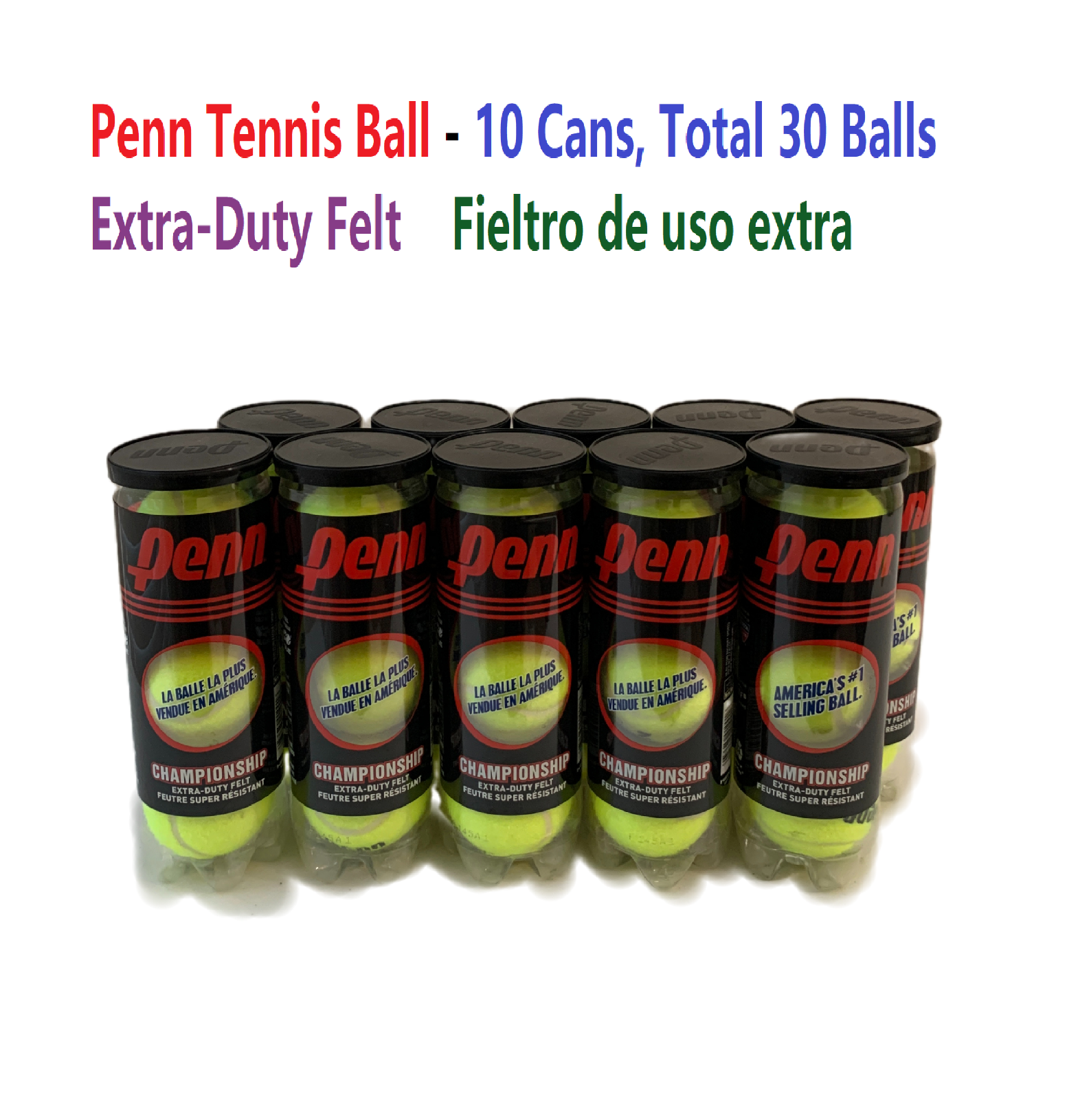 Penn Championship Tennis Balls Extra Duty Felt Brand New, Pelota de