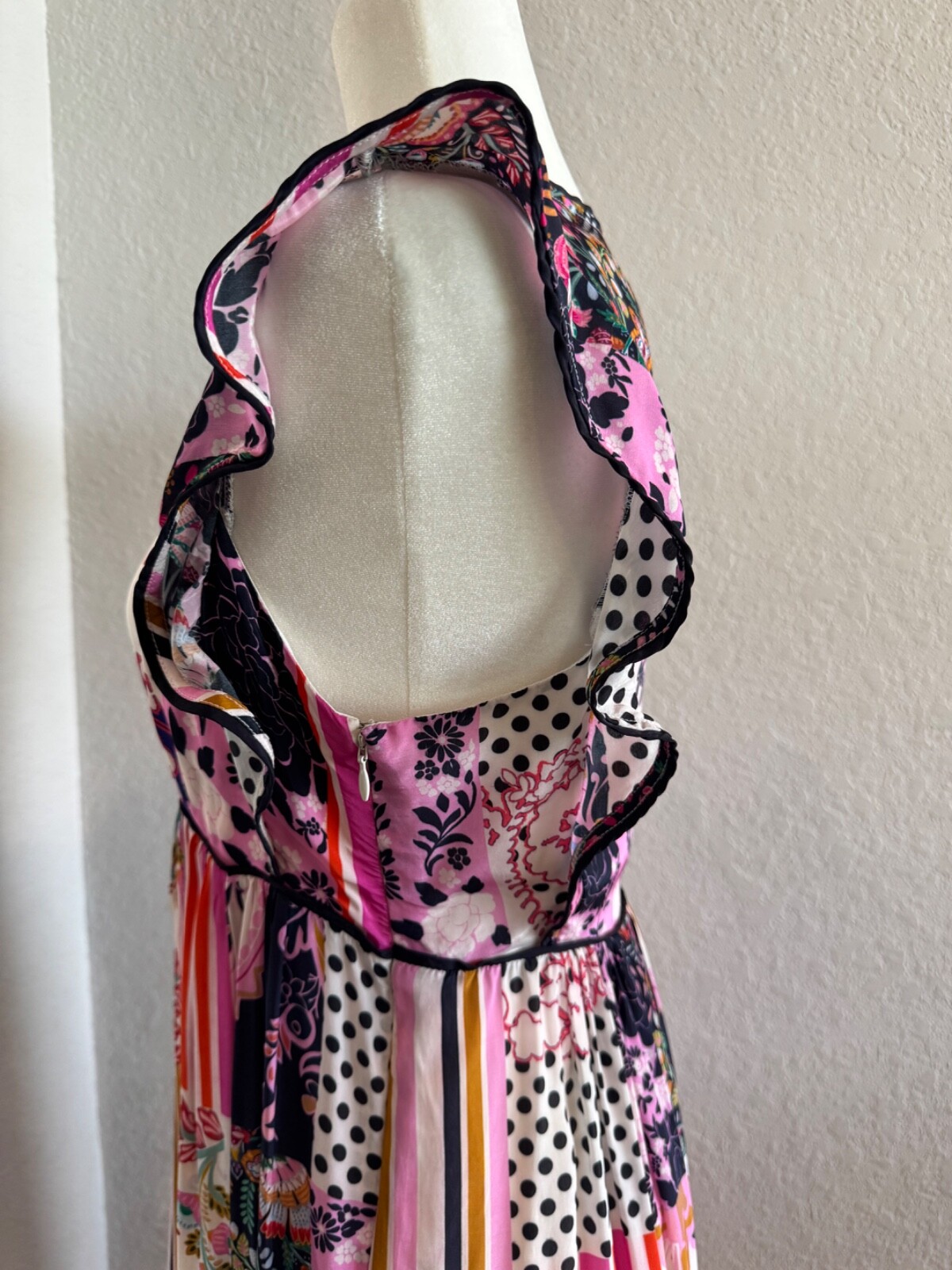 Anthropologie Ruffled Flutter Patchwork Midi Dres… - image 5