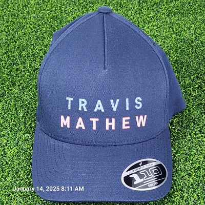 Travis Mathew Cap Hat Firework Float Snapback Golf Flexfit Tech 110 Blue NEW