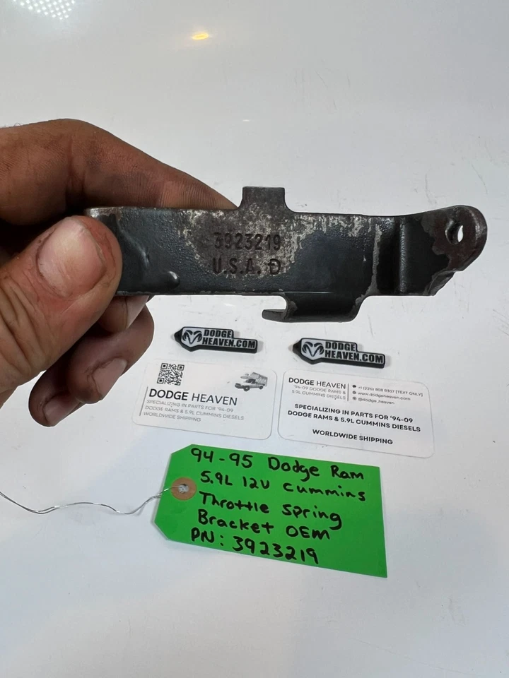 OEM 1994-1998 Dodge Ram 5.9L 12V Cummins Throttle Spring Bracket 3923219 - Image 2 of 4