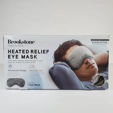Brookstone Hot & Cold Therapy Heated Eye Mask for Stress Relief Eucalyptus Scent