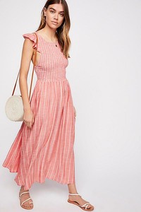 chambray butterflies midi dress