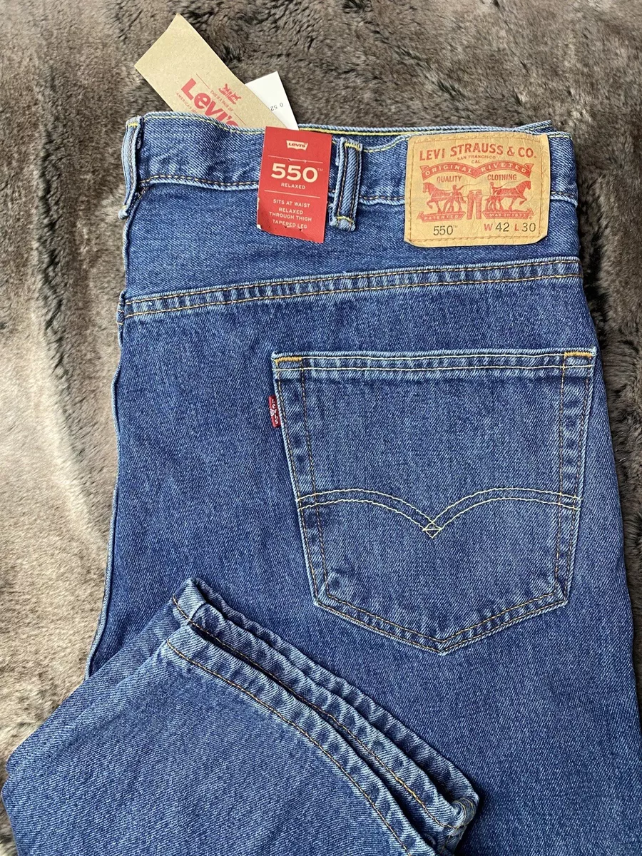 LEVI S 550 TM Relaxed Fit Medium Wash Tapered Leg Jeans Men s 42 X 30 NEW