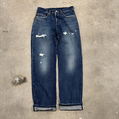 Vtg Levis LVC 501 XX Distressed Selvedge Denim Blue Jeans Pants