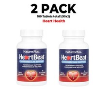 NaturesPlus, HeartBeat, 2 PACK, Cardiovascular Support, 90 Heart-Shaped Tablets