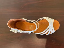New latin dance shoes , wedding ,color white, size 9.5 ,heel 1,5"
