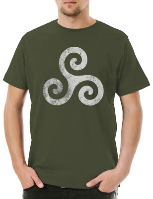 Triskelion Symbol I Herren T-Shirt Nordic Celtic Kelten Knoten Larp Vikings Thor