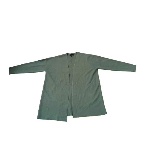 ¡NUEVO SIN ETIQUETAS! Cárdigan Express Acogedor Otoño Invierno Cazador Verde Largo Abierto Talla Grande Foto 3 de 4