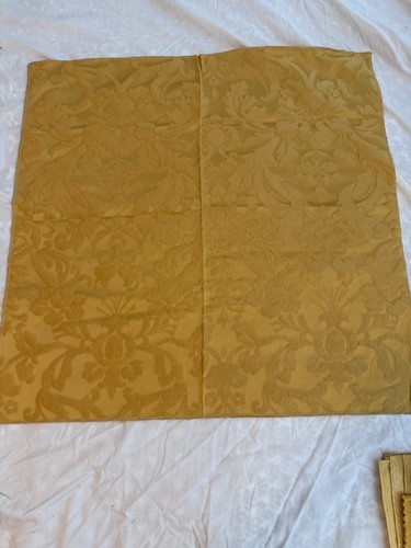 Lot of 3 yellow gold color design fabrics brocade embroidered vintage new - Picture 7 of 8