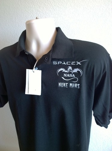 MEDIUM SPACEX NASA POLO SHIRT CREW 