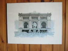 Deutsche Bundesbahn, Kunstdruck - "Empfangsgebäude Hbf Hannover" im Glasrahmen