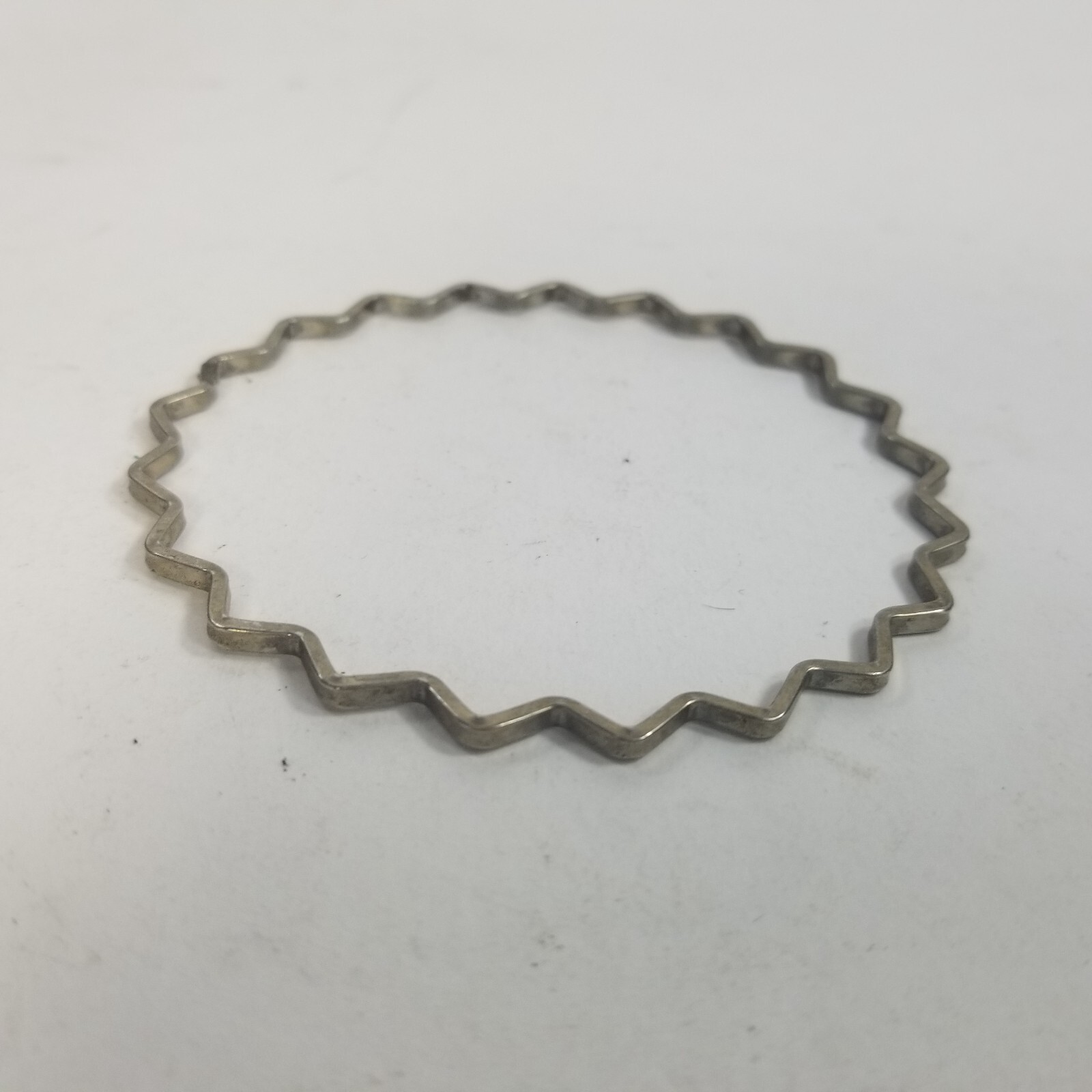 Silver Tone Zigzag Wavy Solid Bangle Bracelet - image 2