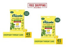 2pack Ricola Sugar Free Lemon Mint Throat Drops, Refreshing Throat - 45 Ct New