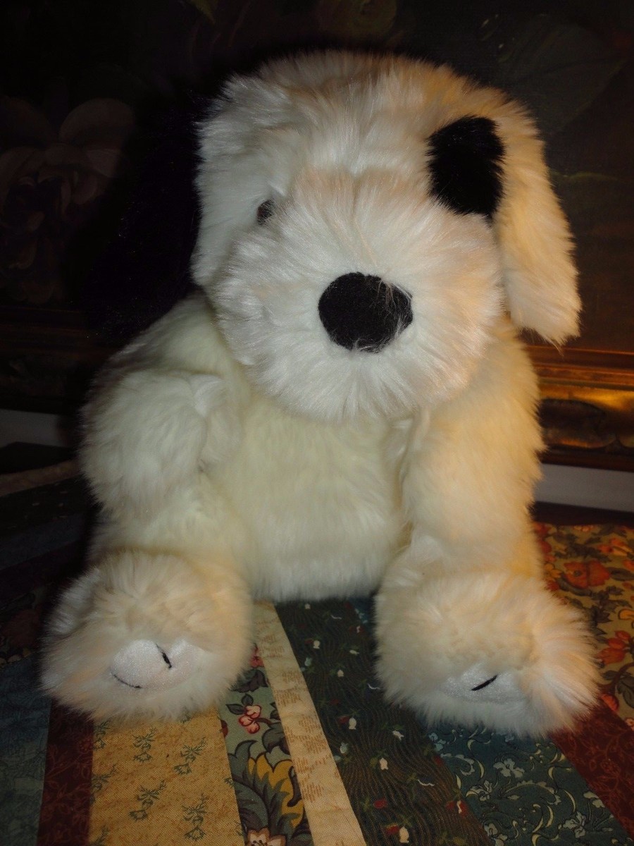 Gund Furry Shaggy Dog 41346 Black and White 17 inch Handmade 2001