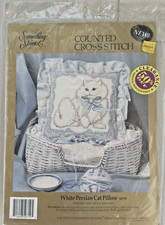 Something Special White Persian Cat Pillow Kit 50719 Cross Stitch New