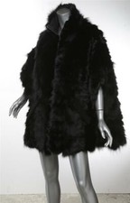 Marni Black Fox Fur Reversible Zip-front Cape Jacket Coat Us2 It38 Osfa