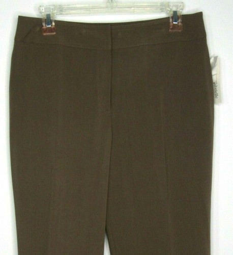 New Lena Gabrielle Pants Brown Straight Leg Cropped Pants Leg Detail - Picture 6 of 9