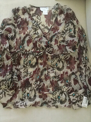 NWT PAUL & JOE WOMEN SILK FLORAL TOP BLOUSE FRANCE RARE 2 $296 VINTAGE CLASSIC