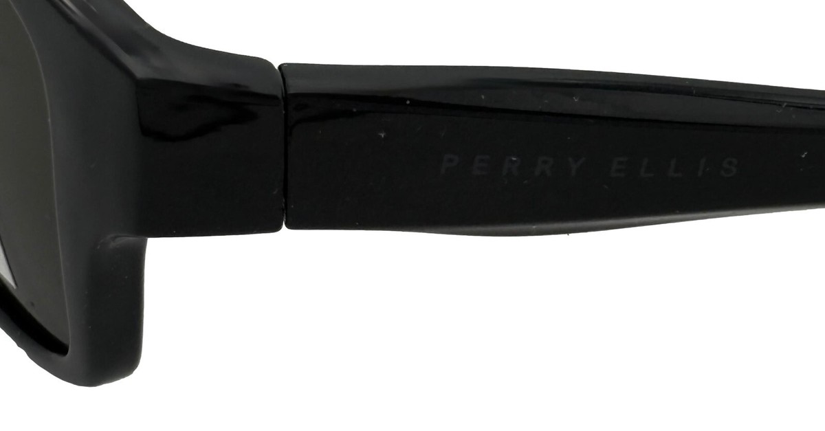 Perry Ellis Sunglass Mens Grey Plastic Sport Wrap, Smoke