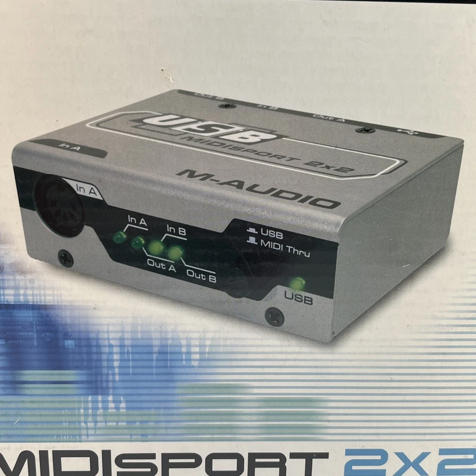 M-AUDIO MIDISPORT 2x2 USB BUS-POWERED 2-IN/2-OUT 32 MIDI CHANNEL INTERFACE NEW - Image 2 of 4