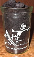 Vintage Welch's Tom & Jerry Jelly Jar Anchor Glass Made in USA 1990 Surfing Used