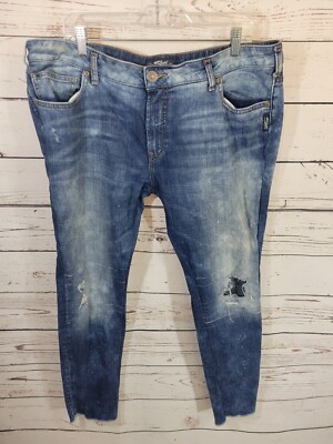 Silver Jeans Distressed Jeans Blue Denim Girlfriend Classic