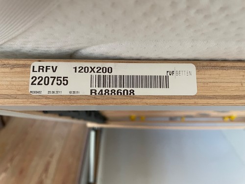 Ruf Bett 120x200 mit Bettkasten, Textilbezug braun - Bild 3 von 3