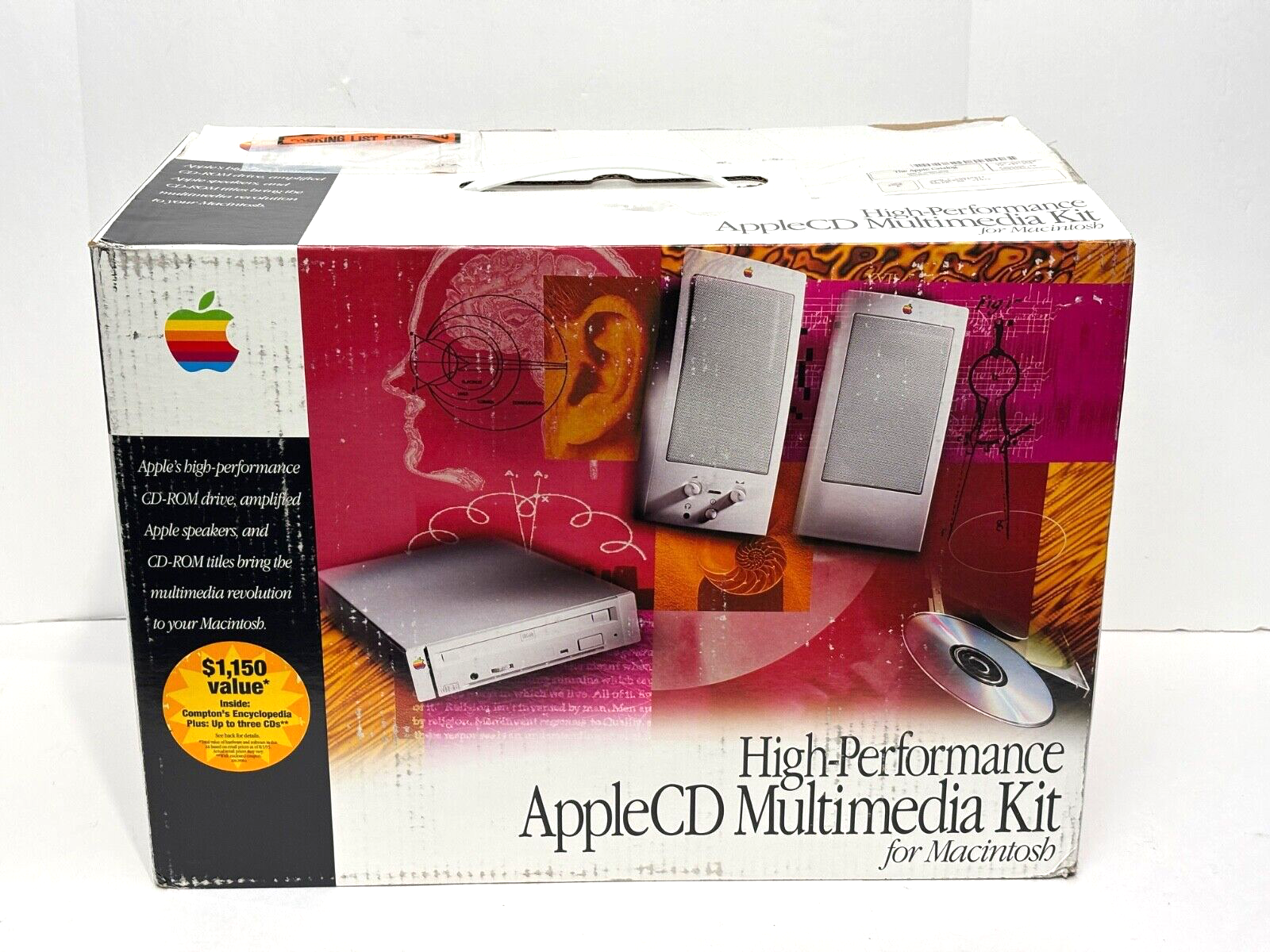 Rare Vintage Apple Speakers M6082 Pair 1993 Brand New In Original BOX! APPLE CD!