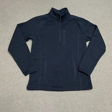 George Sweater Mens Size Small Blue Fleece Pullover Long Sleeve 1/4 Zip Outdoor