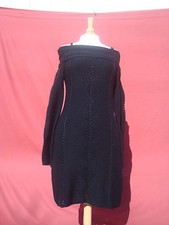 Laundry by Design Black 100% Wool Long Sleeve Casual Knit Sweater Dress M