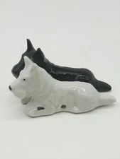 Vintage Scottish Bland and White Terrier Figurine made in Japan 