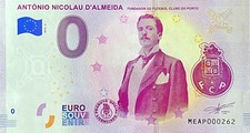 BILLET 0  EURO ANTONIO NICOLAU D'ALMEIDA  PORTUGAL   2019  NUMERO DIVERS