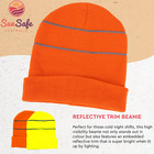 <!--F#f_0-->High Visibility Beanie With Reflective Stripes Warm Winter Beanie AH769 Orange<!--F/-->