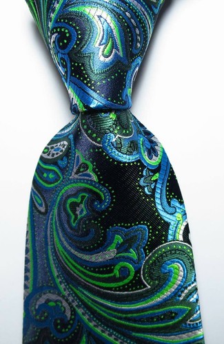 New Classic Paisley JACQUARD WOVEN 100% Silk Men's Tie Necktie - Afbeelding 6 van 15