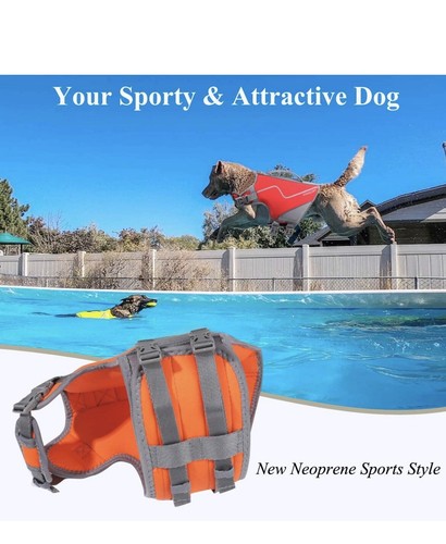 VIVAGLORY Sports Style Hundeschwimmweste hautfreundliche Neopren Schwimmweste Gr. M - Bild 2 von 6
