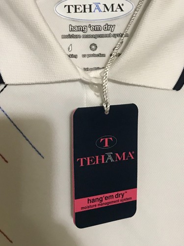 Tehama Ladies Hang 'Em Dry 3 Button Golf Shirt Size Large White NEW - Picture 2 of 6