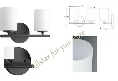 Progress Lighting Replay 13'' 2-Light Black Transitional Vanity Light